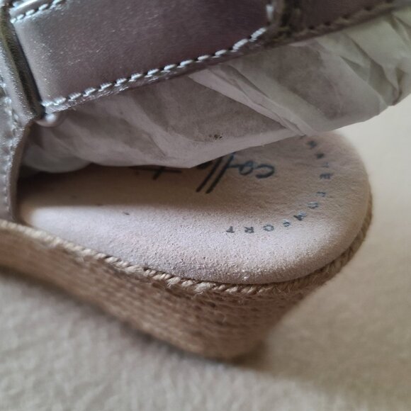 Clarks Women Lafley Alaine Leather Wedge Slingback Sandals Sz 10 M Pewter NIB - Picture 9 of 10